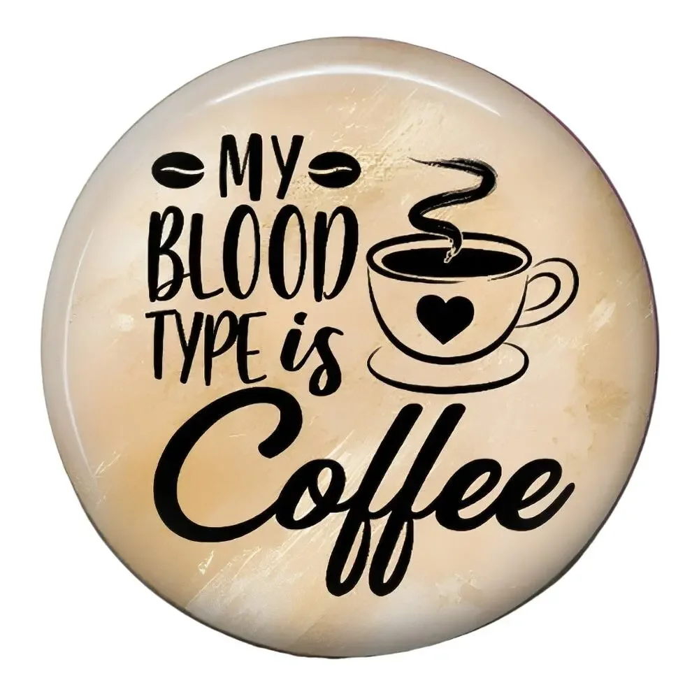 Coffee Lover Badge Reel My Blood Type Is Coffee Funny Caffeine Gift ID Holder